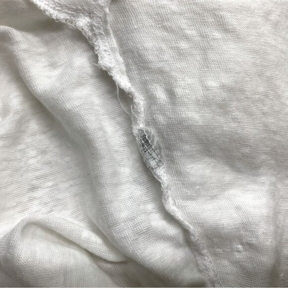 5/$25 Contemporaine White Semi Sheer Sleeveless Blouse With Chest Pocket L - Picture 4 of 12